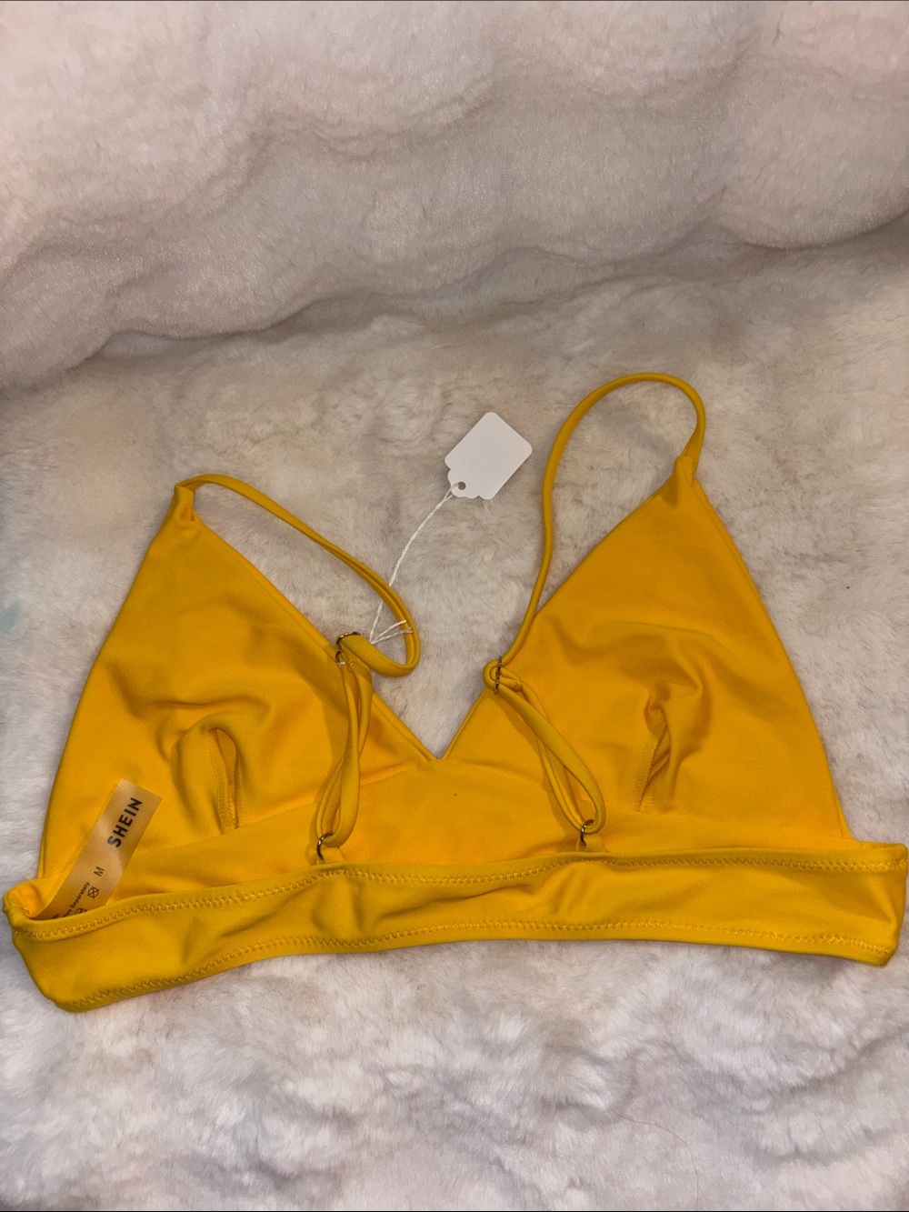 SHEIN Sunny Yellow Triangle Bikini Top - Picture 2 of 4